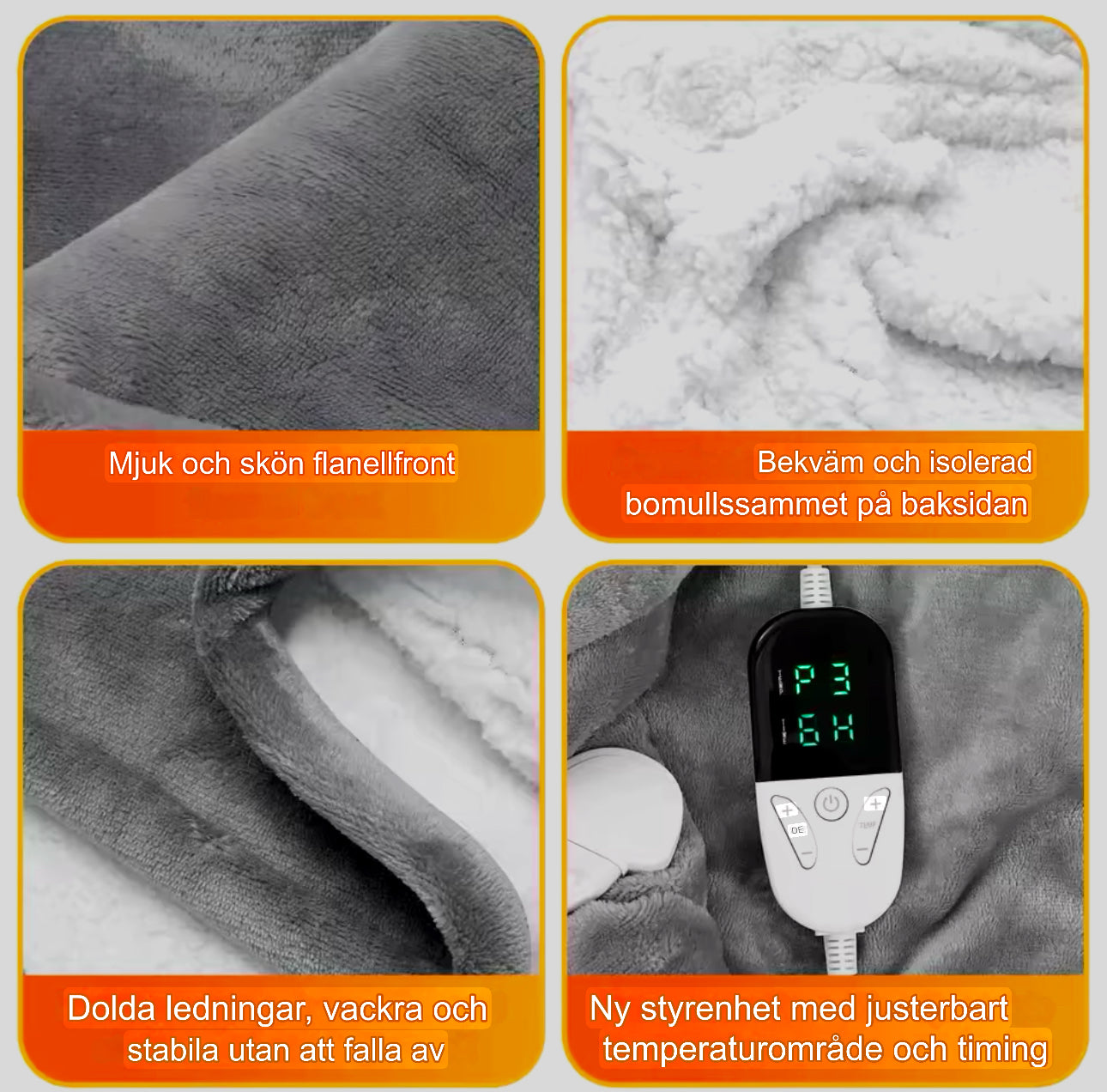 FrostMys – Elektrisk Värmefilt med Justerbar Temperatur och Timer"
