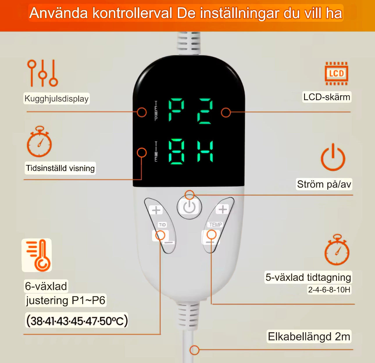 FrostMys – Elektrisk Värmefilt med Justerbar Temperatur och Timer"